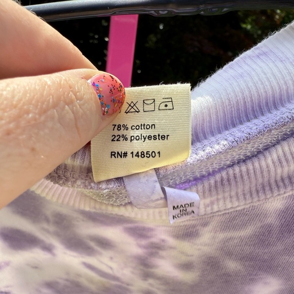 OOTD style Tie-Dye Sweatshirt in Purple, Blue, and Orange - Picture 3 of 3